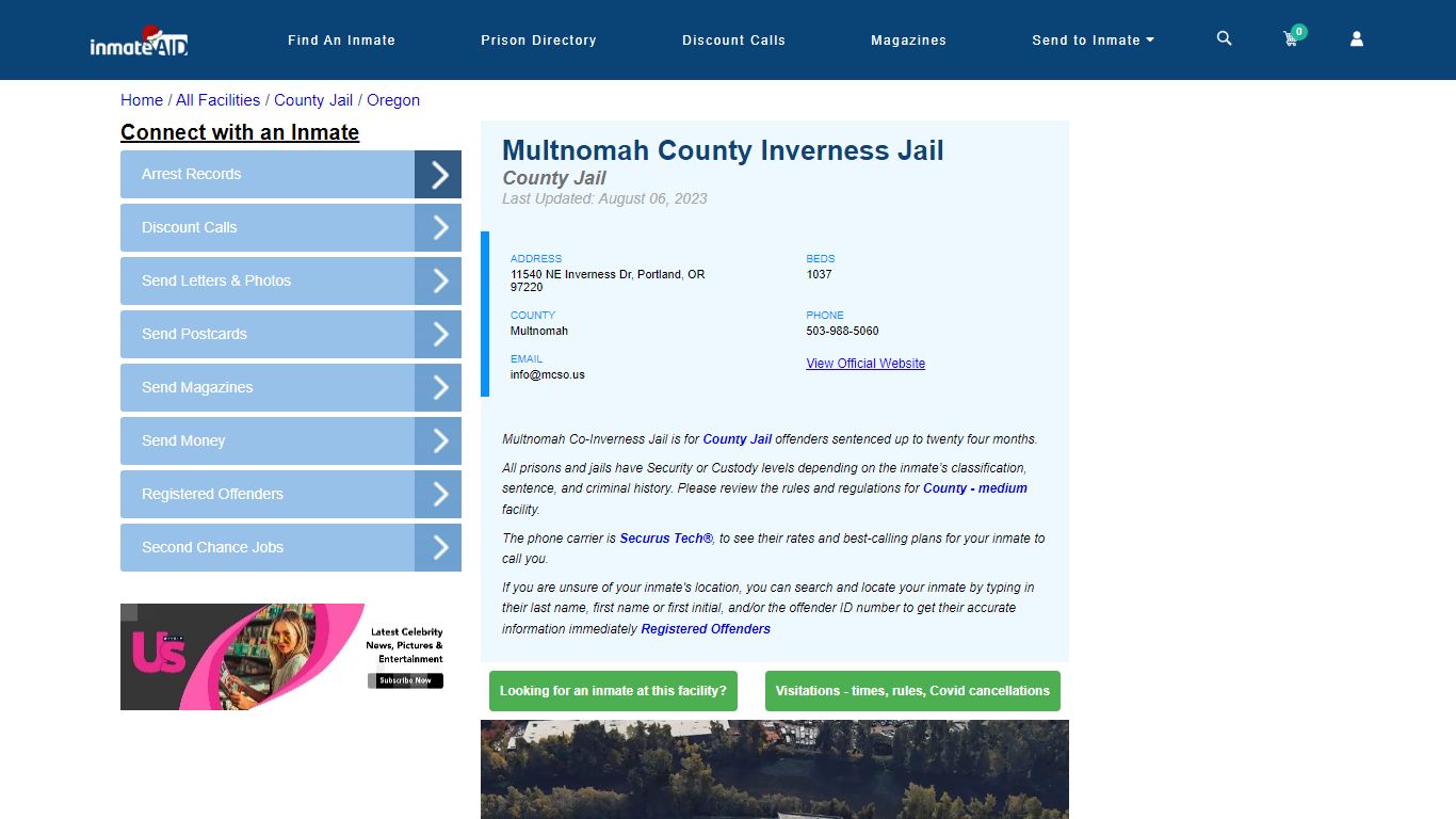 Multnomah County Inverness Jail - Inmate Locator - Portland, OR